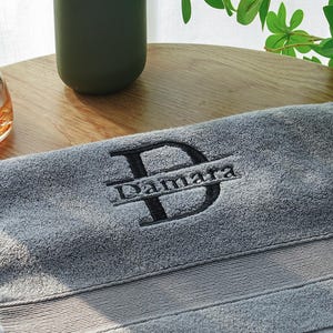 Personalized Embroidered Bath Towel Custom Monogrammed Spa Gift