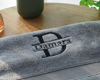 Personalized Embroidered Bath Towel Custom Monogrammed Spa Gift
