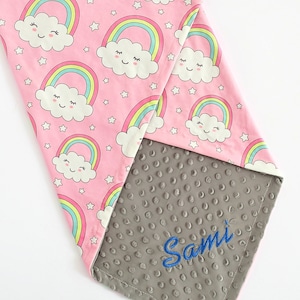 62BabyGirlBlanket Personalized Baby Blanket Girl Rainbow Blanket Baby Shower Gift Newborn Blanket Custom Baby Blanket Minky blanket Monogram