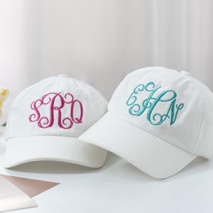 Embroidered Initial Baseball Hat Personalized 90s Style Cotton Cap 25090301