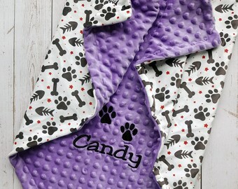 Pet Blanket Personalized Dog Blanket Custom Lovey Puppy Blanket Embroidered Name pet Blanket Personalized Cat Blanket Puppy Kitten Blanket