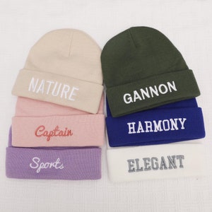 Gorros personalizados para a família, gorros para bebês com nome, gorros personalizados, gorros bordados personalizados, gorros para pais e filhos, presente de aniversário 24110801