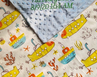 Personnalisé Baby Boy Blanket Dot Minky Custom Baby Blanket Monogram nom Couverture Bleu Marine Couverture Bébé garçon couverture nouveau-né garçon ou fille nouveau-née
