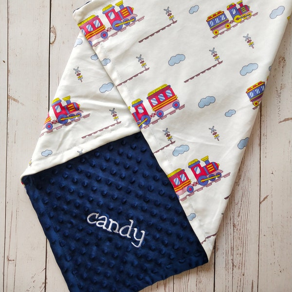 Train Baby Blanket Etsy