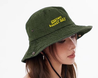 Embroidered Bucket hat Custom hat Hiking hat Custom Personalization Sun hat Camping hat Summer hat Travel sun hat 24042201