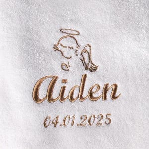 Custom Baptism Towel Embroidery Personalized Christening towel From Godparents For Godchild Religious New Baby Gift 25031501