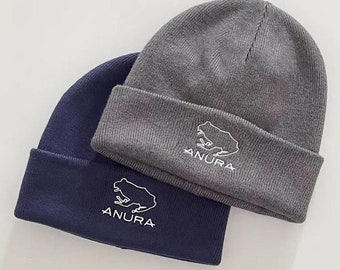 Gepersonaliseerde geborduurde beanie: aangepaste familiewintermuts