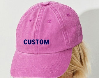 Embroidered Hat Personalized 90s Dad Cap Embroidery Logo baseball hat Bachelorette hats Custom caps Sorority hat Unisex Baseball Cap