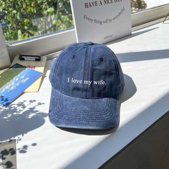 Embroidered Hat I love my wife hat Personalized Ball cap Mens Hat 90s Vintage Custom hat Dad Hat Gift for her Unisex Ball Cap 24071203