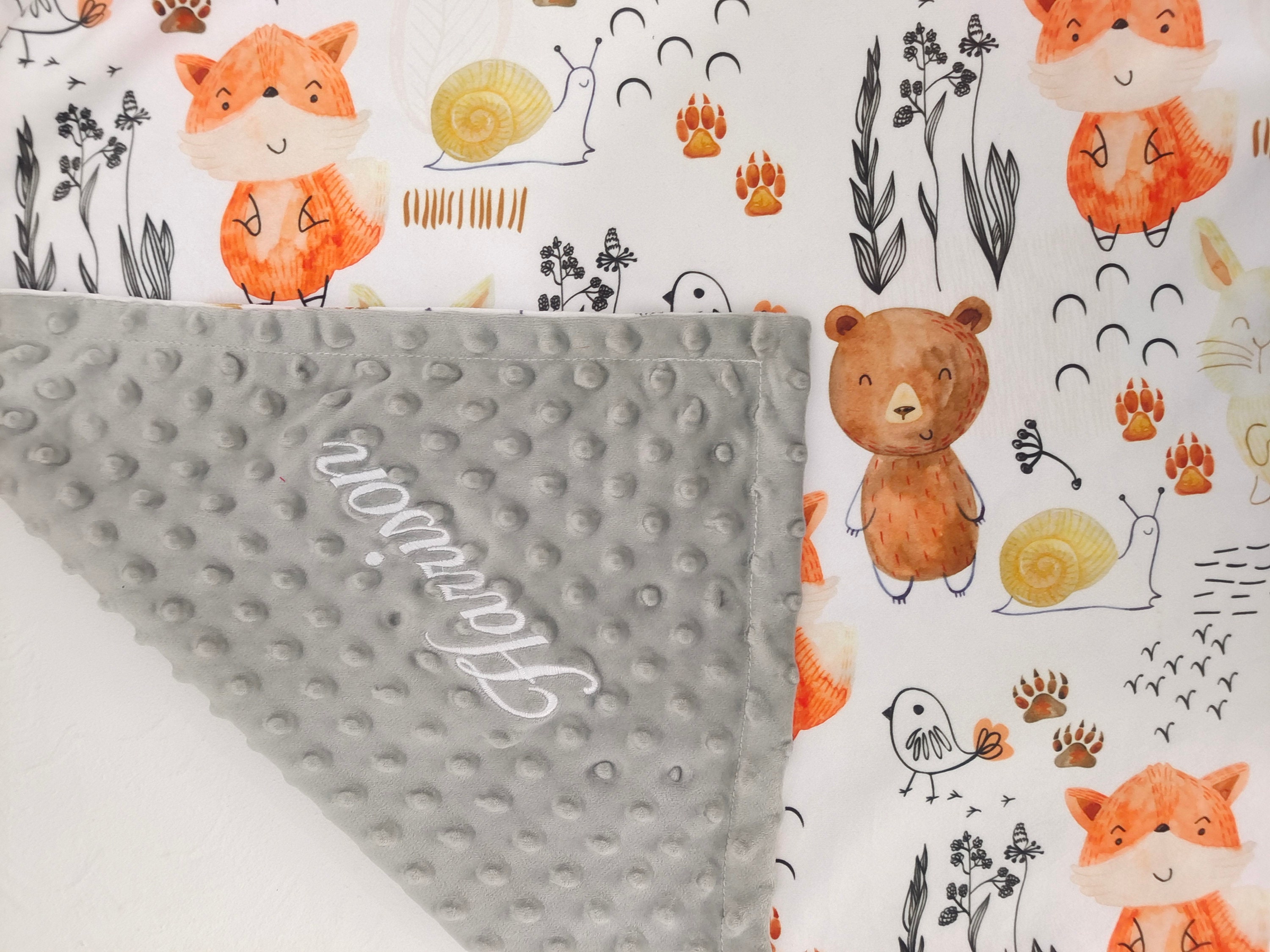 Personalized Baby Blanket Animal Baby Boy Blanket Baby Name Etsy