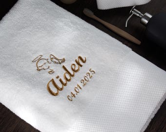Toalla de bautizo personalizada, regalo de bautizo bordado