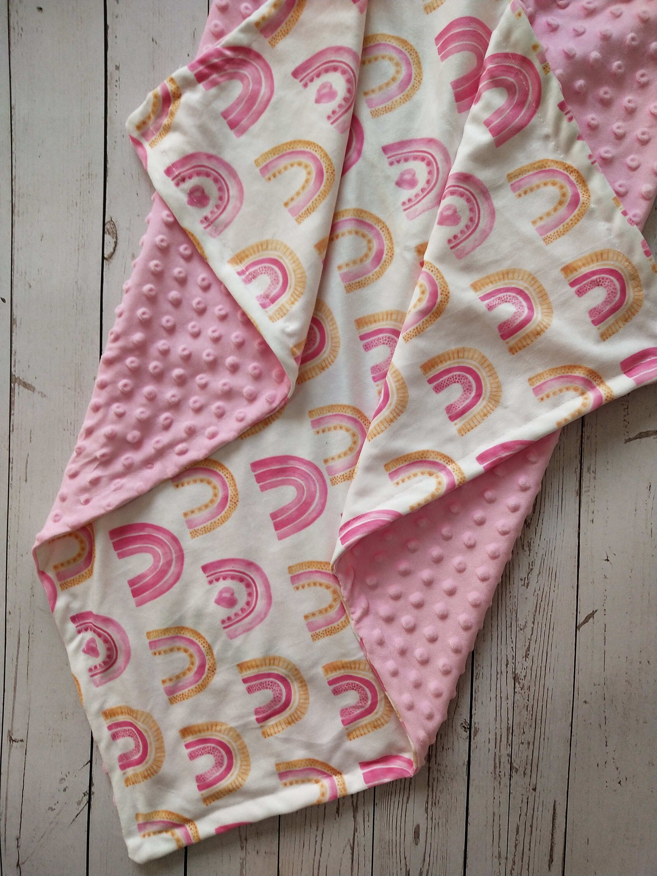 Personalized Baby Blanket Girl Lovey Rainbow Baby Girl Blanket Etsy