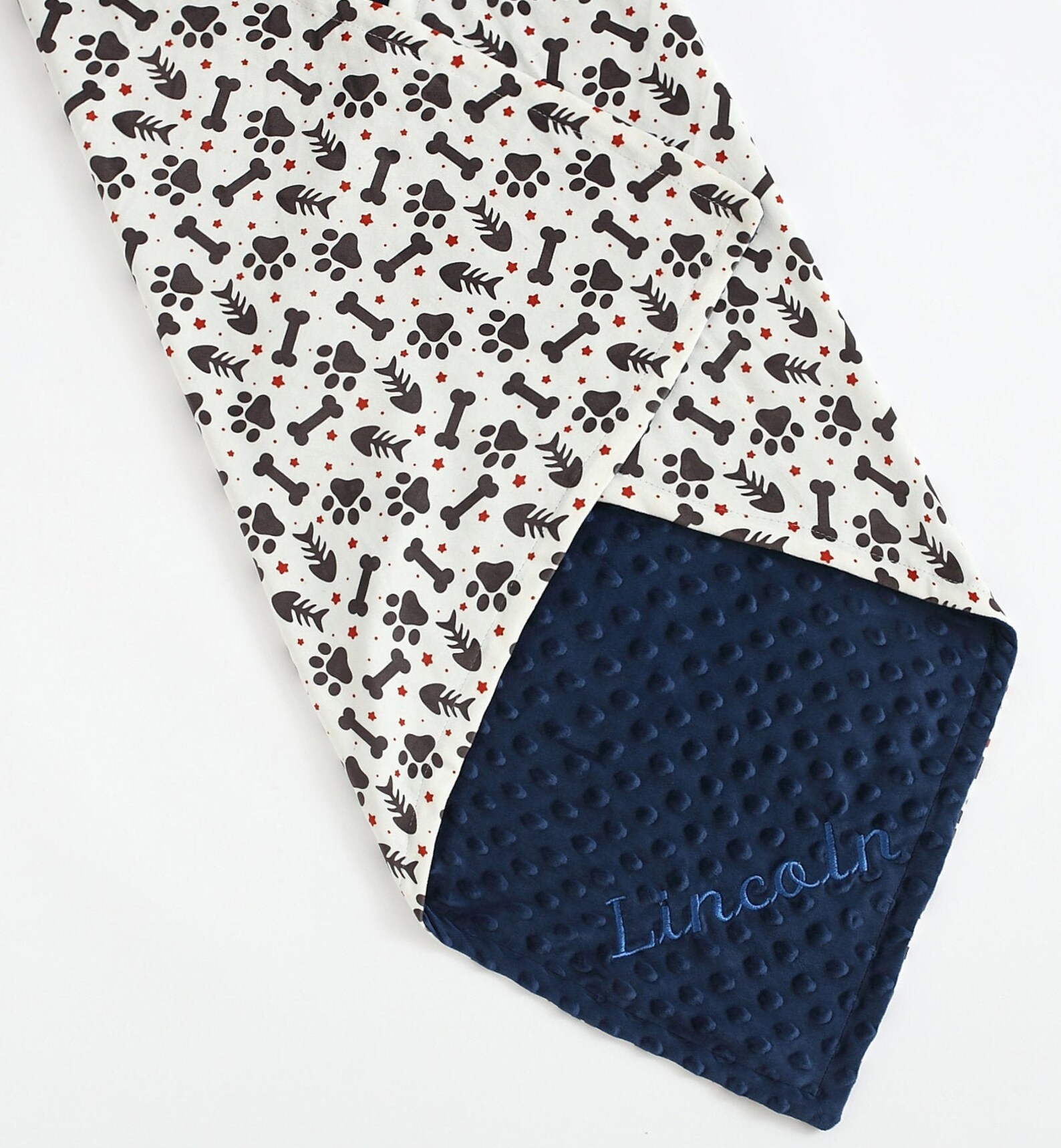 Pet Blanket Personalized Pet Blanket Custom bone Puppy Etsy