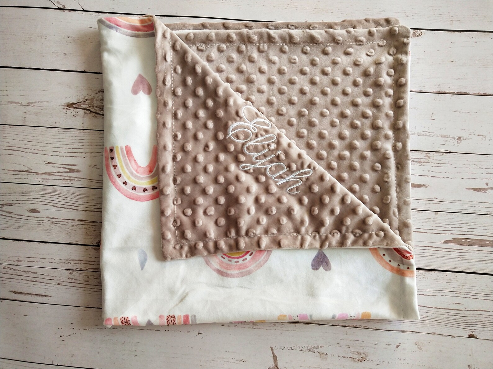 Personalized Baby Blanket Girl Rainbow Baby Girl Blanket Baby Shower