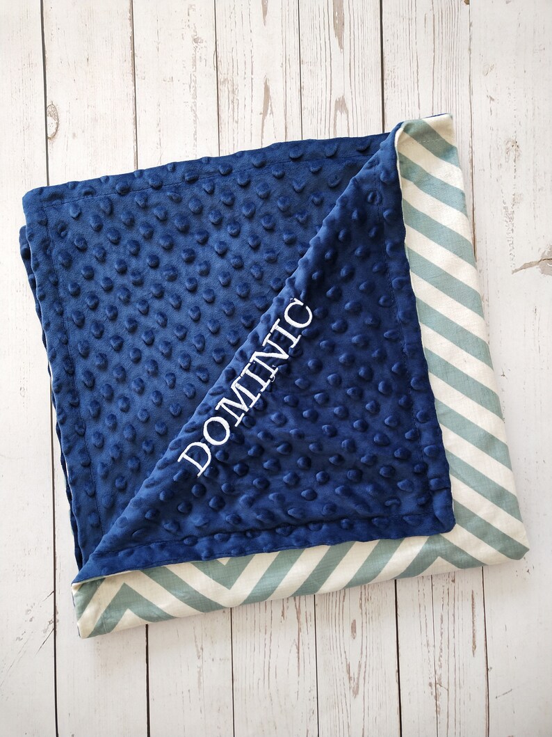 Personalized Baby Boy Blanket Double Minky Lovey Baby Blanket Etsy