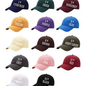 Embroidered Hat Personalized Dad Cap Embroidery Logo baseball hat Bachelorette hats Custom caps Sorority hat Unisex Baseball Cap Custom hat image 2