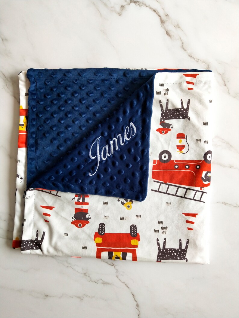 Fire Truck Blanket Baby Boy Blanket Personalized Boy Baby Etsy