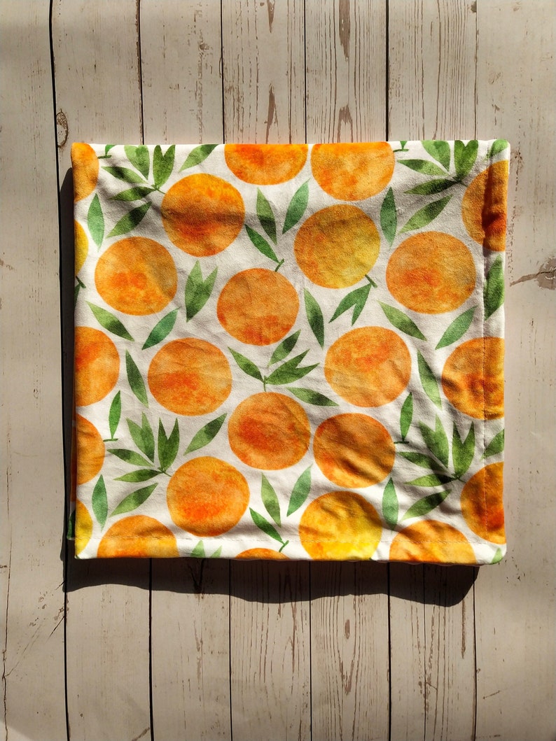 Personalized Baby Blanket Orange Fruit Minky Baby Boy Blanket Etsy