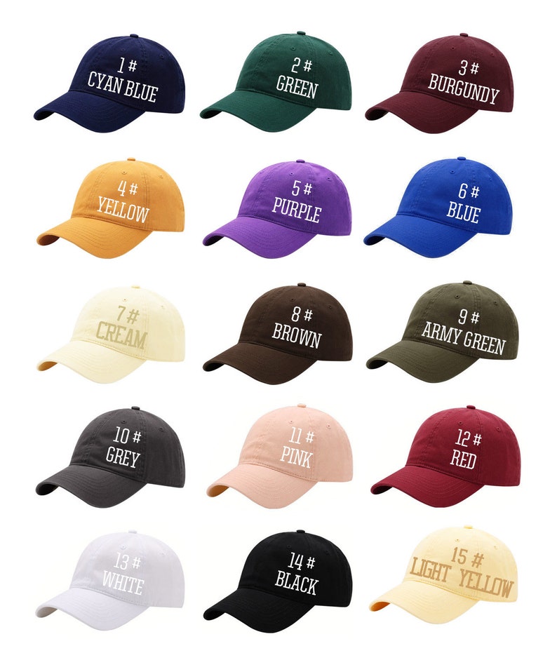 Custom Embroidered Cotton Dad Cap, Personalized Baseball Hat Etsy