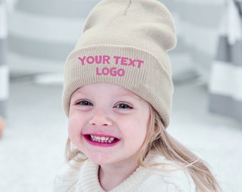 Custom Beanies for Baby Kids Adult, Baby Beanie, Personalized Beanie, Custom Embroidered Beanie, Dad and Kid Beanie, Birthday gift