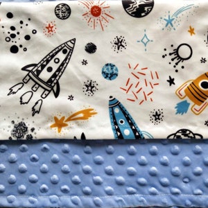 Personalized Baby Blanket Space Rocket Minky Baby Boy Blanket Baby Boy Gift Monogram name Blanket Navy Blue Blanket Newborn Baby Blanket image 8