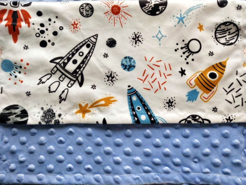 Personalized Baby Blanket Space Rocket Minky Baby Boy Blanket Baby Boy Gift Monogram name Blanket Navy Blue Blanket Newborn Baby Blanket image 8