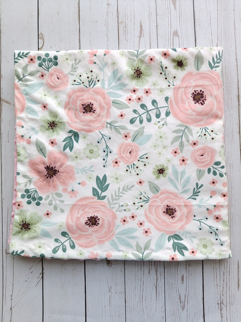 Personalized Baby Blanket Girl Floral Baby Girl Blanket Pink Etsy
