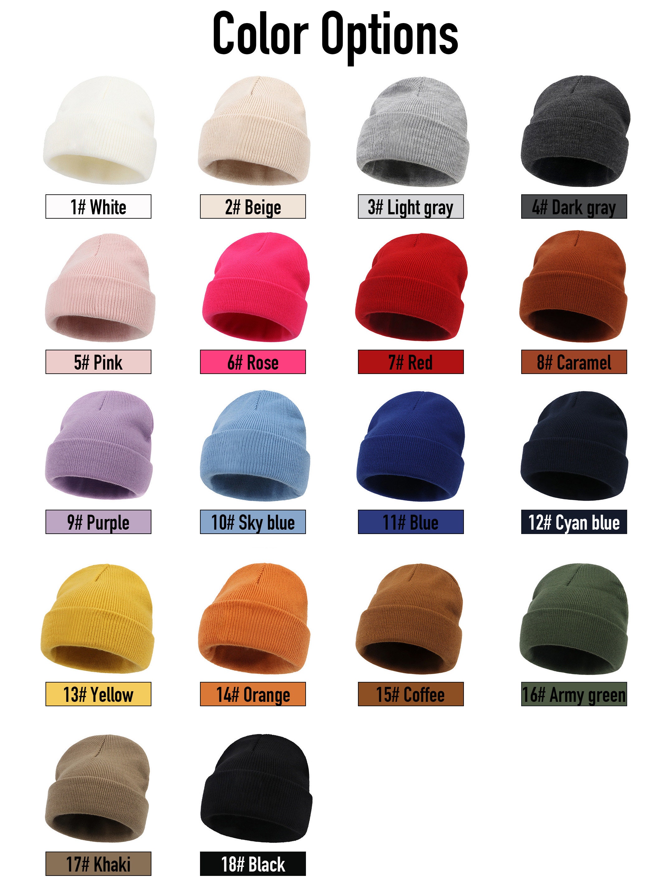 Personalized Embroidered Beanie, Custom Baby Kids Adult Hat  display picture 2