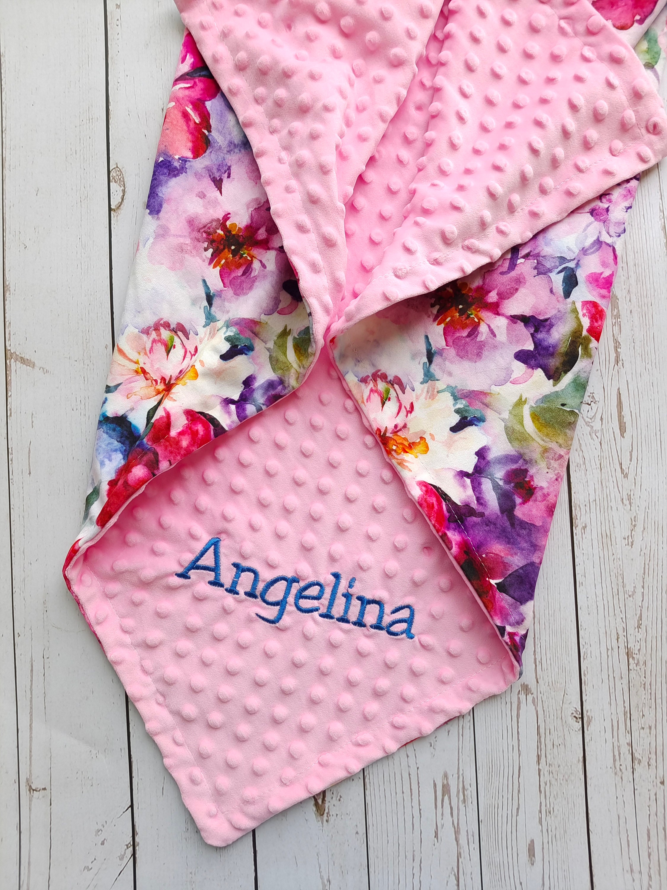 Personalized Baby Blanket Girl Floral Baby Girl Blanket With Etsy