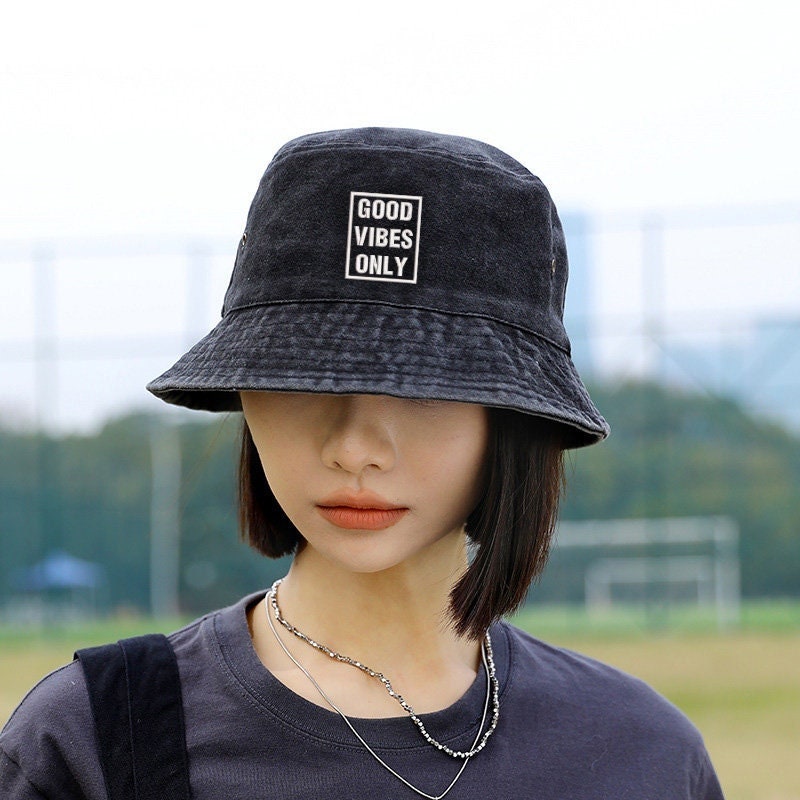Custom Embroidered Butterfly Bucket Hat: 90s Style Cotton  display picture 1