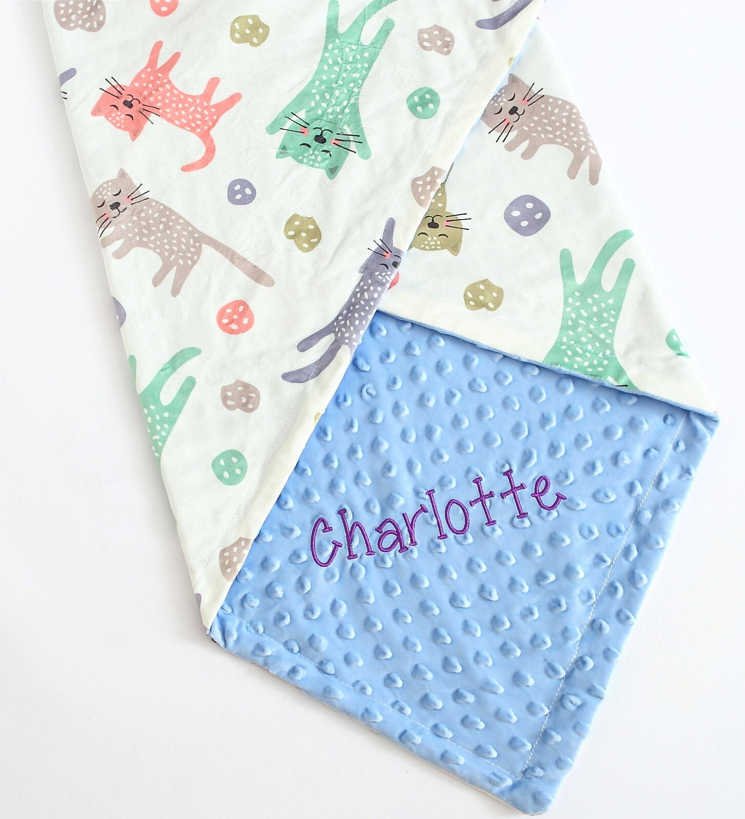Cat Blanket Pet Blanket Personalized Baby Girl Blanket Playing Etsy