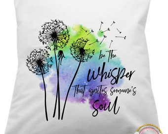 Inspirational gift for her. A dandelion theme gift. motivational gift, Gift for the home, Positivity cushion