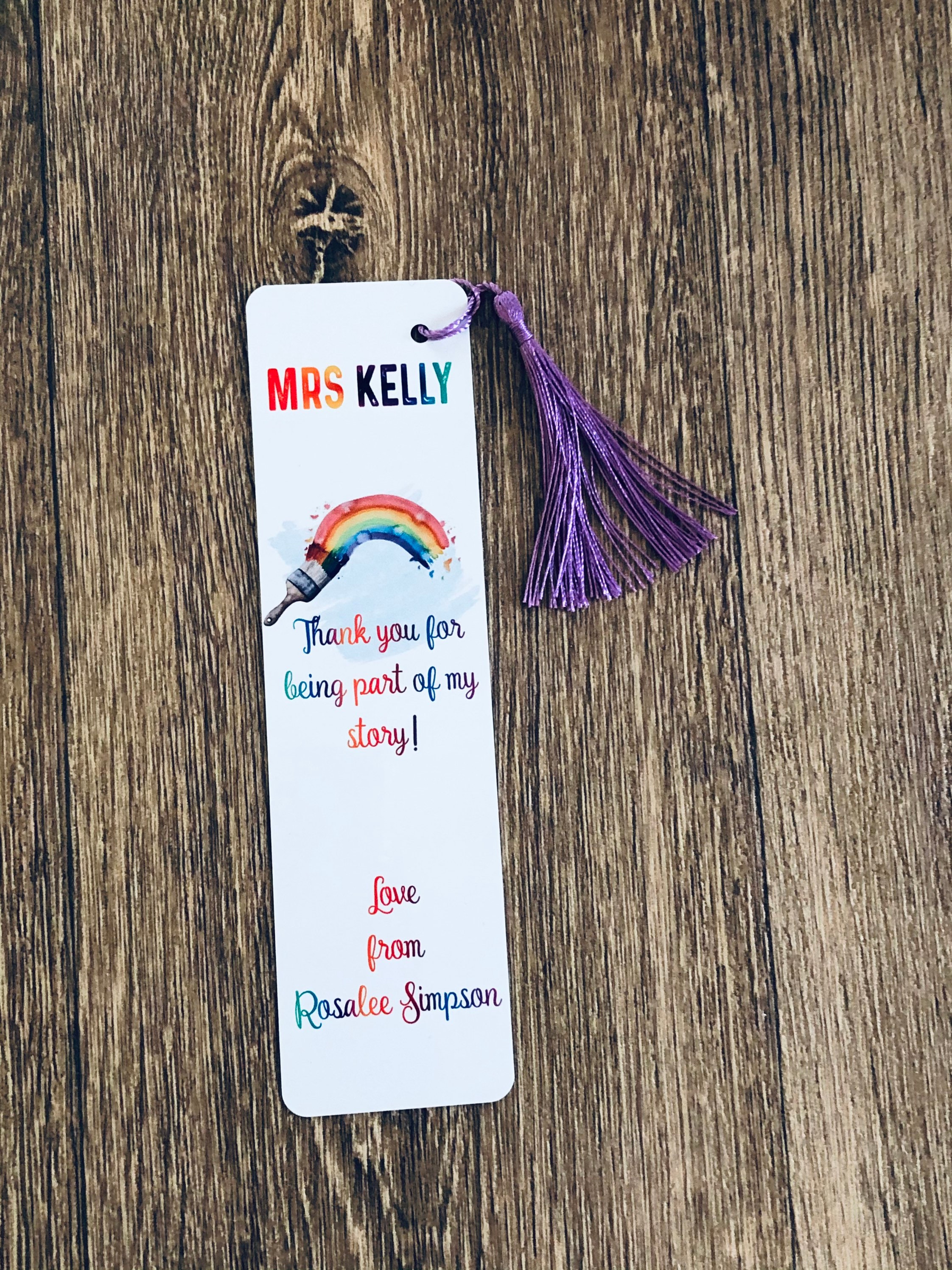 Personalised Teacher Bookmark Teacher Gifts End of Term Etsy UK