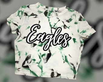 Eagles Tie Dye Cropped Baby Tee