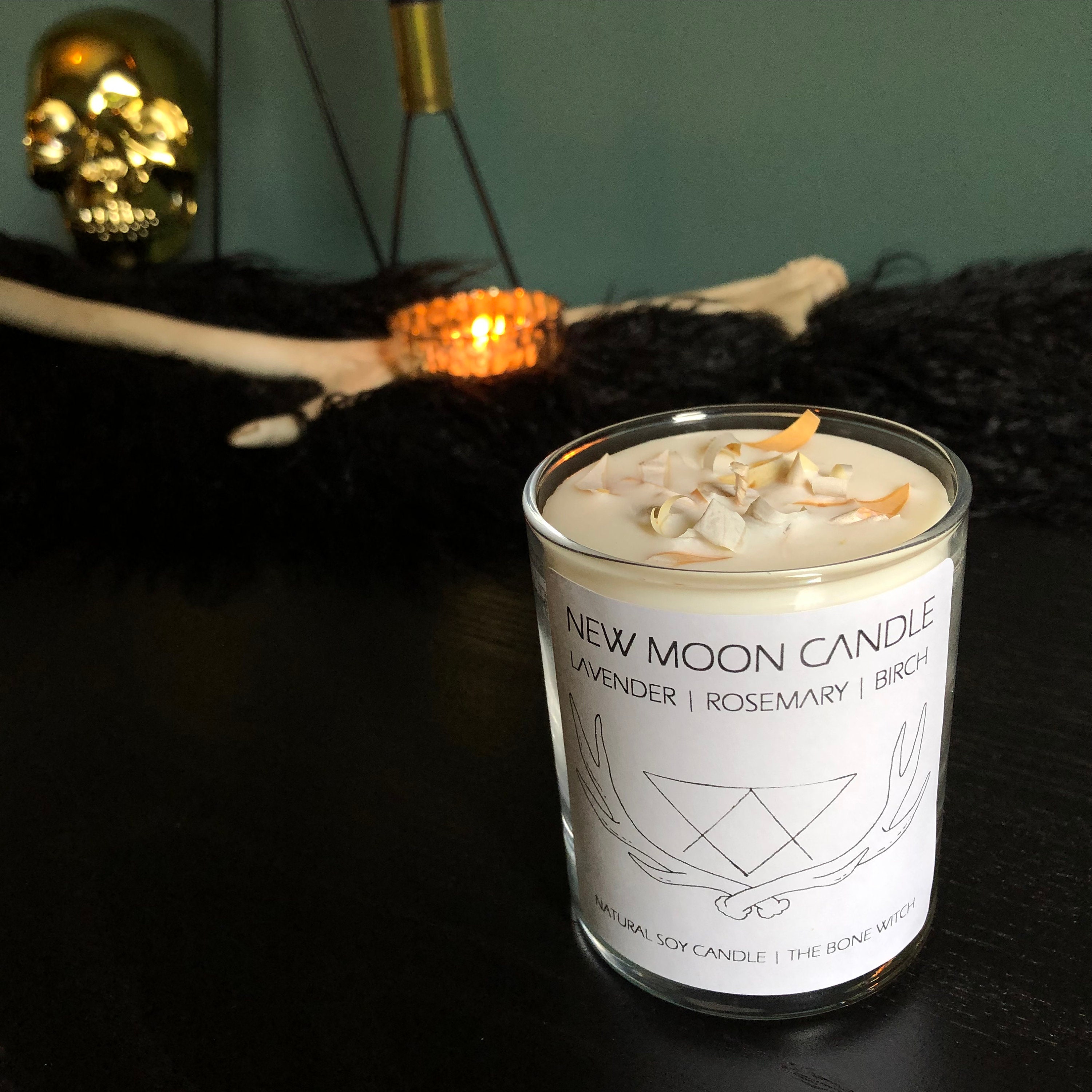 New Moon Candle / Ritual Candle / Soy Wax Candle / Fragranced Etsy