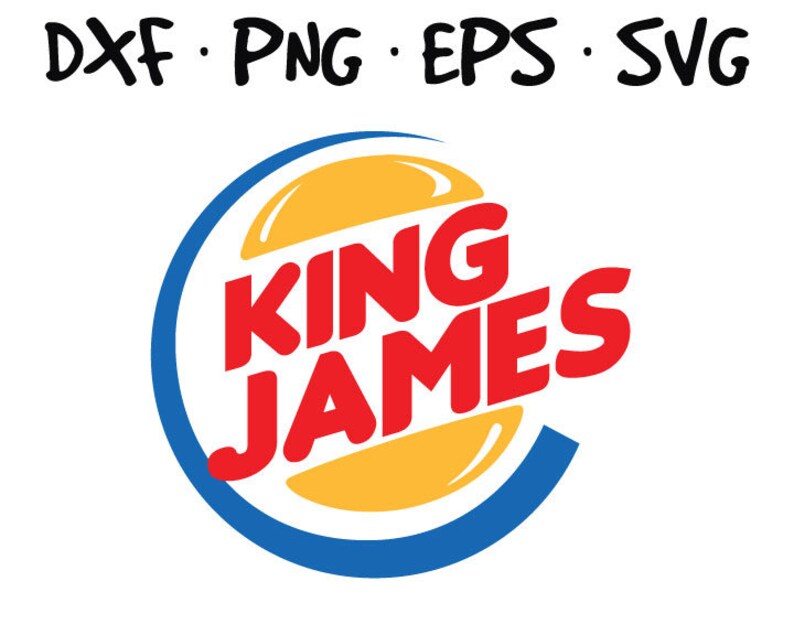 King James Burger King Inspired Logo Vector Svg Files In Svg Etsy
