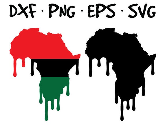 Africa Map Flag Dripping Logo Silhouette Vector Svg Files Svg Etsy