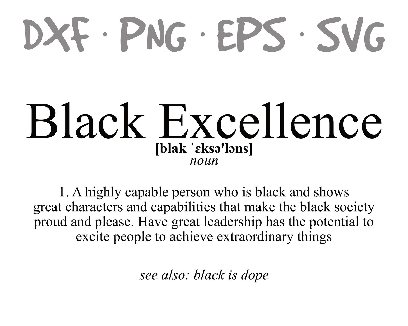 Black Excellence Definition Meaning Dictionary Black Lives Etsy