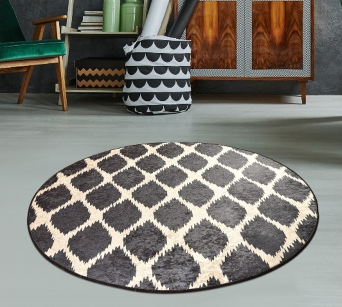 Versace Circle Rug Round Area Rug Living room Rug Area Rug Etsy
