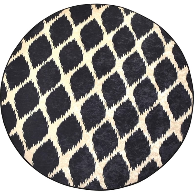 Lau Alexandria Shaggy White/Green Rug Round Area Rug Living Etsy