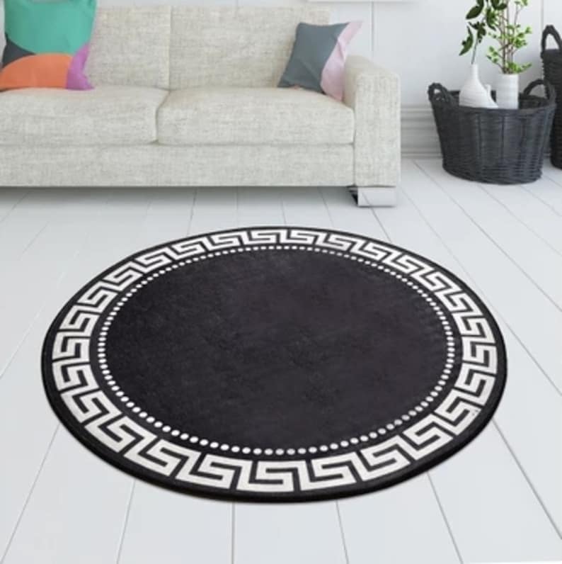 Versace Circle Rug Round Area Rug Living room Rug Area Rug Etsy