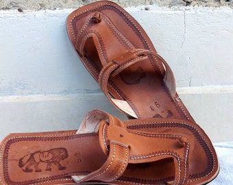 Sandalias de cuero para hombre, regalo de aniversario de puño para él, sandalias de verano, regalo 21 para él, regalo de cumpleaños para él, sandalias de verano, sandalias