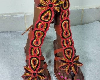 Maasai sandals, African sandals, African sandals women, beaded sandals, gladiator sandals women, African beaded sandals, African shoes