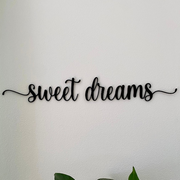Schriftzug SWEET DREAMS aus Holz / Wanddeko / Schlafzimmer / Schlafzimmerdekoration / Dekoration über dem Bett / Schlafzimmer-Accessoires