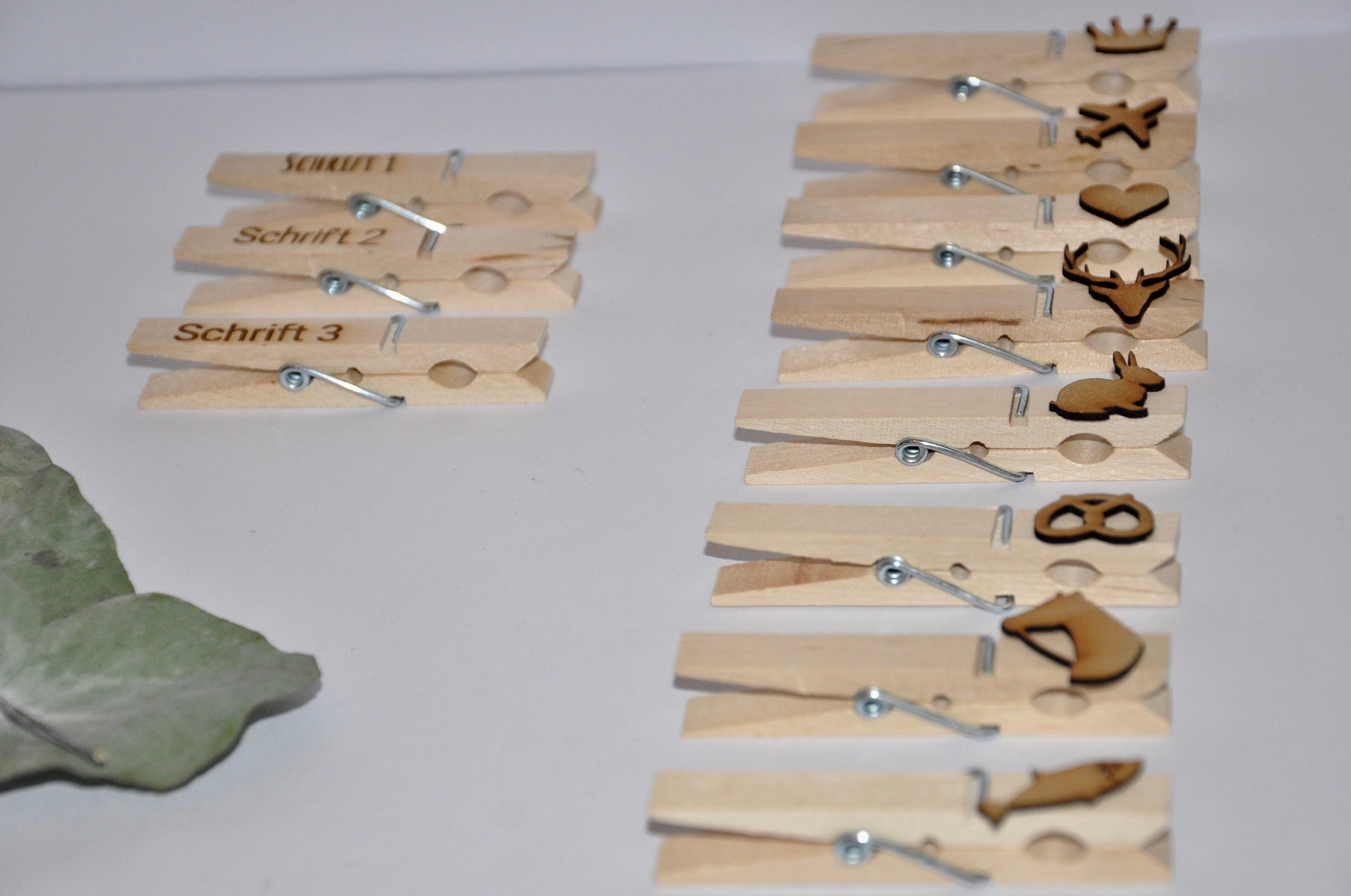 Set of 10 Personalized Clothespins / Name Tags / Glupperl / Etsy