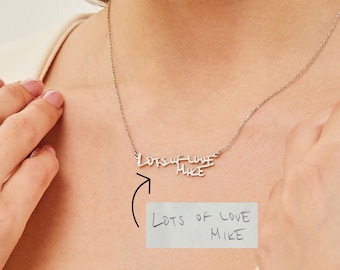 Custom Handwriting Necklace Gift / Personalized Gift for Mom, Necklaces for Women / Personalized Handmade Jewelry for Women / Unique Gifts