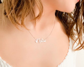 Old English Name Necklace Silver- Personalized Necklace with Name - Personalized Gift - Name Jewelry - Personalized Bridesmaid Gift