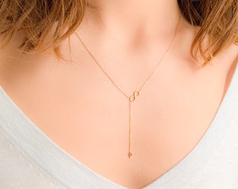 Gold Lariat Initial Necklace, Personalized Necklace, Y Necklace, Bridesmaid Gift Women, Personalized Gifts for Her, Necklaces for Women