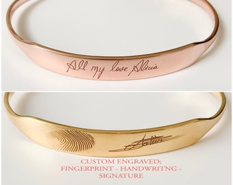 Custom Handwriting Bracelet Jewelry Fingerprint Bracelet, Singature Bracelet, Personalized Jewelry, Bereavement Memorial Gift Grief Gift