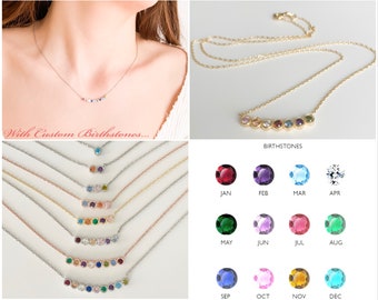 Geburtsstein Halskette, Personalisierte Halskette, Halsketten für Frauen, zierliche Halskette, Einzigartige Geschenke für Frauen, personalisierte Geschenke für Mama